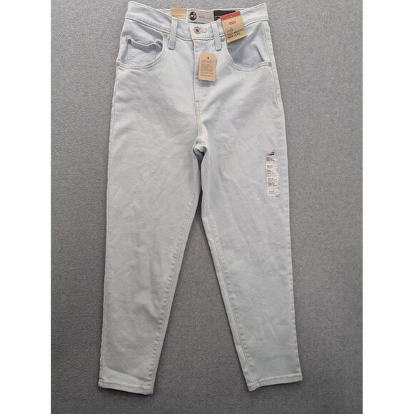 Levi's SilverTab Mom Jeans Womens 28x27 Light Wash High Waisted Tapered Stretch - Picture 1 of 16